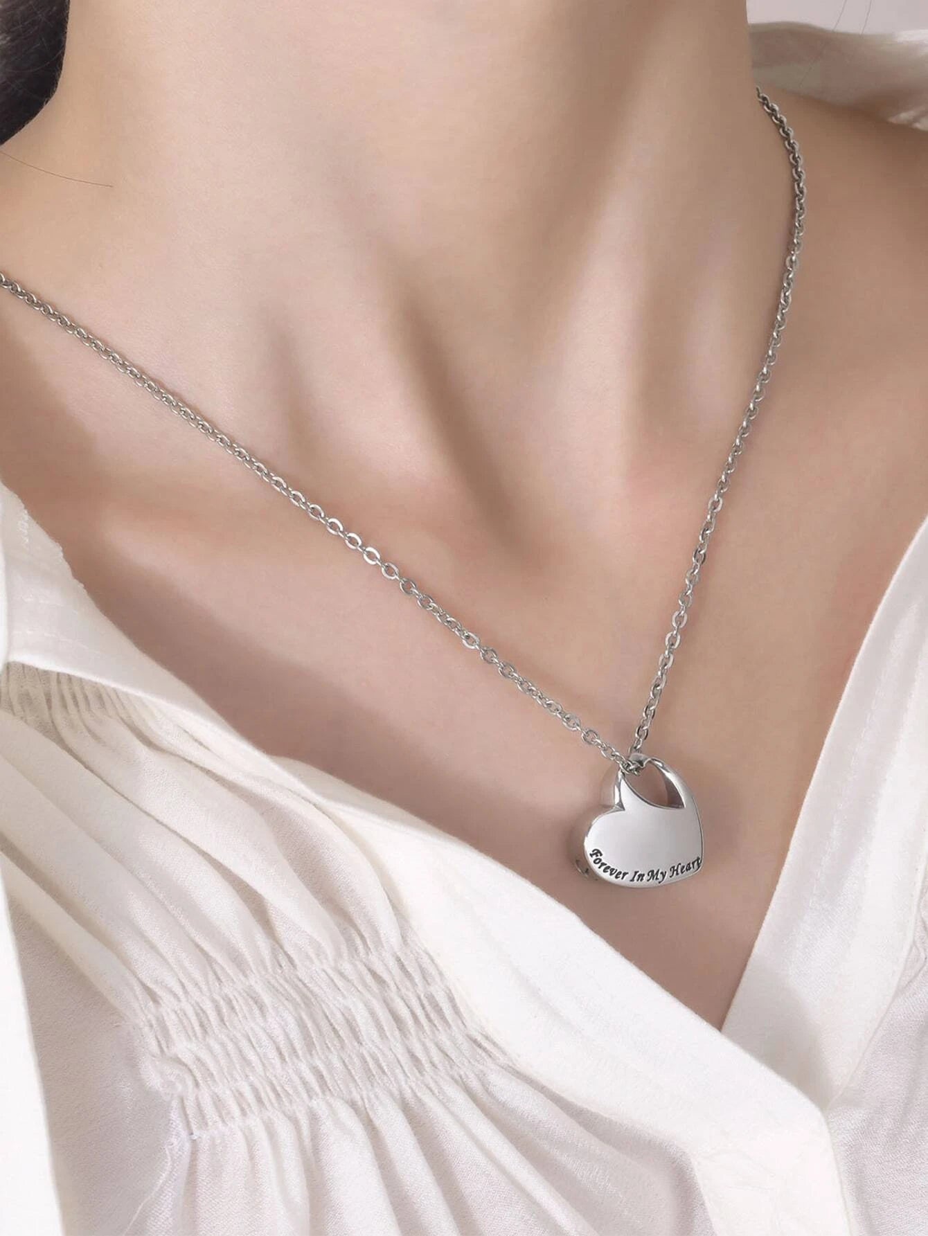 Heart Shaped Urn Memory Necklace